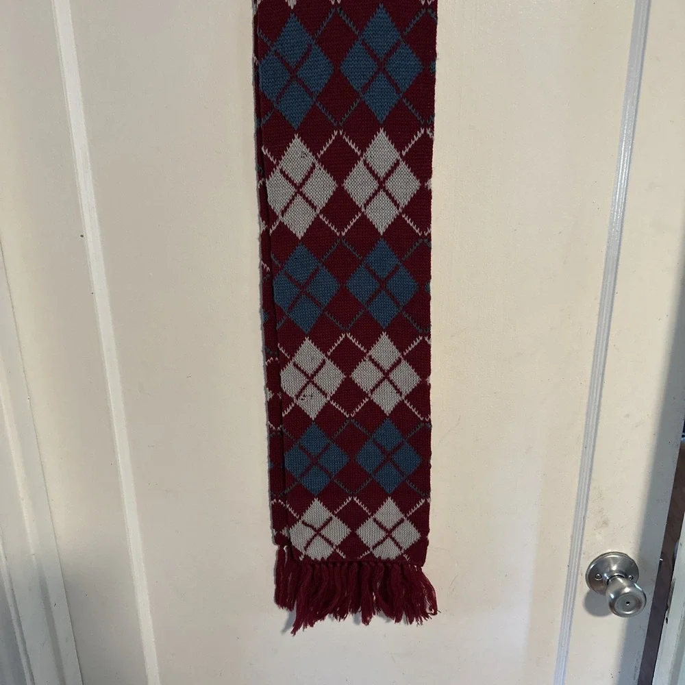 CHRISTOPHER HAYES Vintage Wool Plaid Red and Black Scarf made in England Unisex
